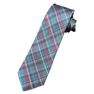 7 Fold Men's Tie100% Silk Seven Fold MICHELSONS LONDON England Geometric EUC